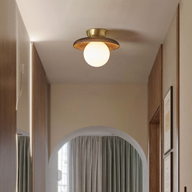 Zhongshan Lighting Aisle Light Entrance Light Balcony Ceiling Light Walnut Personality Homestay New Chinese Lighting