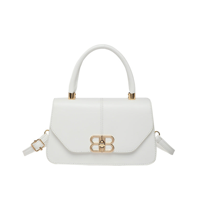 Lock messenger bag Korean version of urban simple small square bag 2025 spring new temperament foreign feeling women's shoulder bag