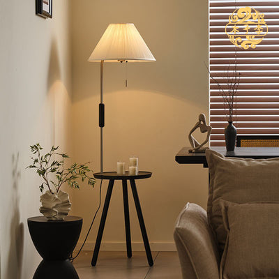 Medieval style floor lamp storage rack all-in-one american retro living room sofa side bedroom bedside solid wood vertical table lamp