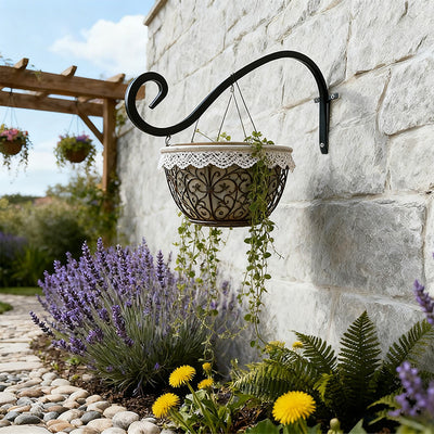For homeiron wall hanging flower stand outdoor balcony hanging basket stand flower pot green radish hanging hook hanging rack