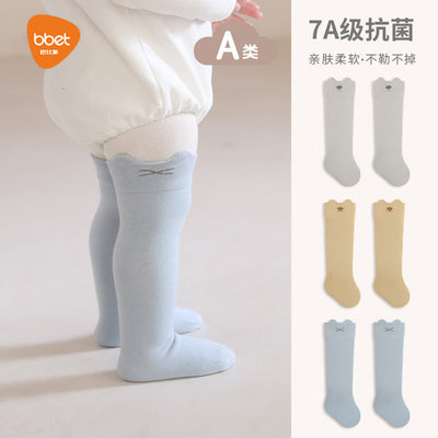 Babylon baby type a socks long pure color boneless newborn socks combed cotton breathable knee high socks