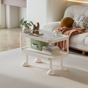 Creative metal ornaments side table cream bedroom living room casual bedside table storage rack sofa coffee table floor storage