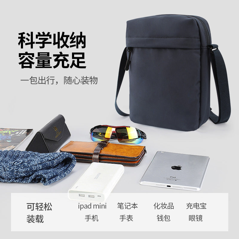 Customized  fashion shoulder men's bag multi-functional outdoor messenger bag casual waterproof high-end mobile phone bag custom