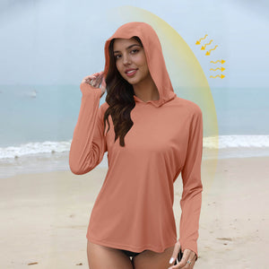 new european and american style outdoor sports uv protection upf50+ breathable hooded slim-fit sun protection shirt with thumb holes