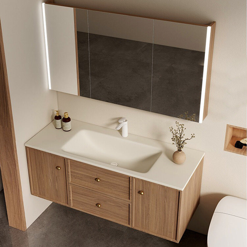 Rock slab hot bending integrated basin bathroom cabinet combined toilet washbasin hand washbasin intelligent storage bathroom cabinet