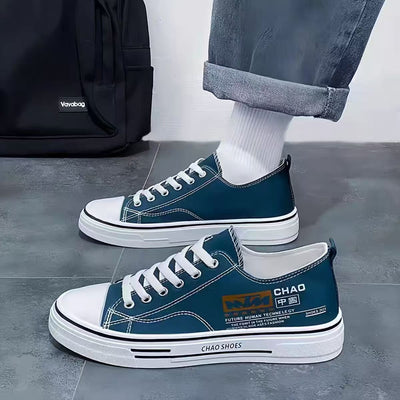 Men's korean style winter 2025 new versatile athletic casual lightweight men's skate shoes wear-resistant breathable canvas trendy sneakers