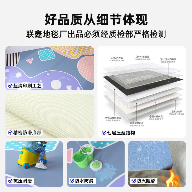 Customized naughty castle PVC floor glue indoor playground floor mat shopping mall parent-child restaurant children's paradise plastic floor