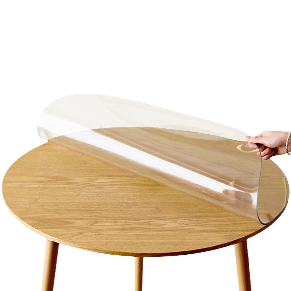 Soft glass PVC round table cloth Waterproof, oil-proof and non-slip leave-in table cloth Round transparent dining table mat Tabletop protective mat