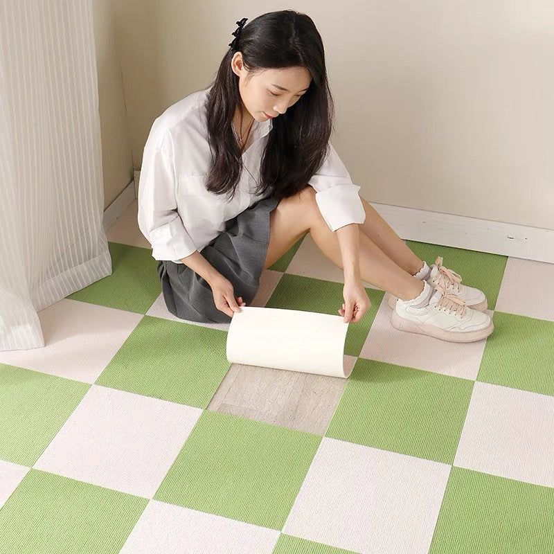Cross-border self-adhesive splicing floor mat Japanese-style whole square blanket glue-free paste carpet cream wind bedroom full floor mat
