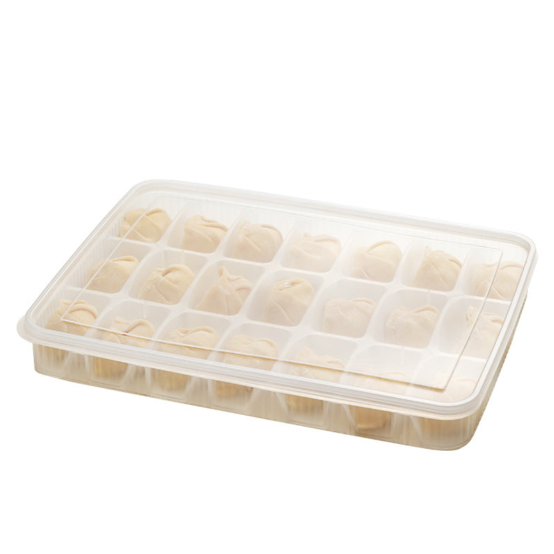 Refrigerator fresh-keeping box divided into compartments Food storage box with lid Plastic food grade dumpling box Freezing box Large capacity