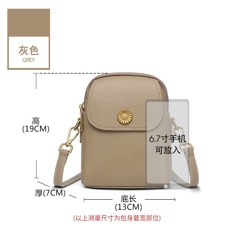 Casual leather mobile phone bag women's 2025 new lightweight messenger bag bag women's fashion mini high-end shoulder bag small