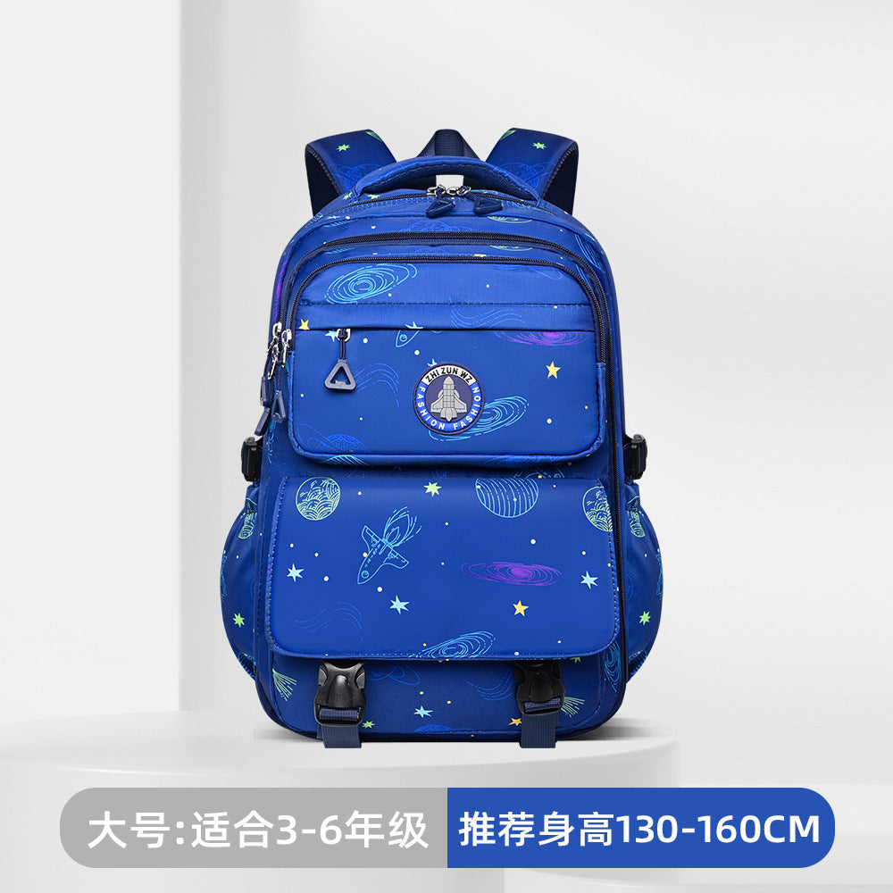 New primary school schoolbag Grade 3-6 children's backpack, light and large capacity spine protection and burden reduction boy schoolbag