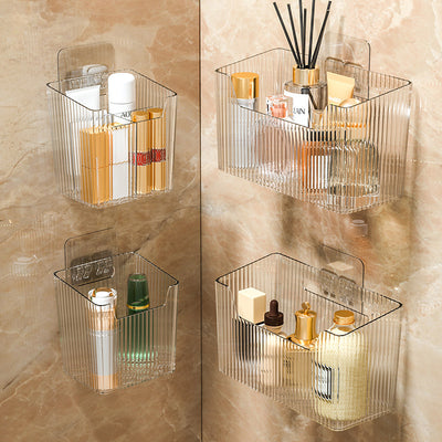 Bathroom mirror cabinet storage box wall-mounted storage rack punch-free bathroom sink toilet wall storage cabinet tube