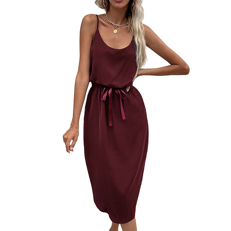 Spring and summer    independent station new fashion women's clothing solid color hip skirt split suspender dress