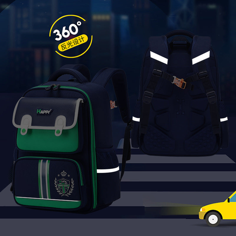 New primary school schoolbag, boys' first to fourth, fifth and sixth grades, boys and girls, lightweight spine protection and burden reduction, large-capacity backpack