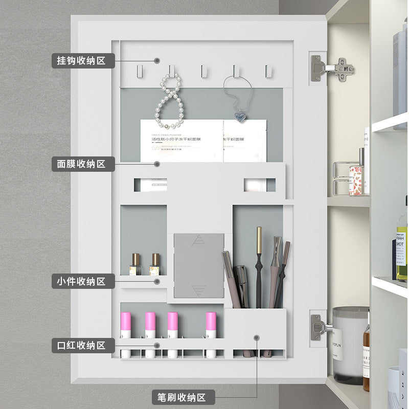 Stainless steel moisture-proof bathroom cabinet, smart mirror cabinet, washstand, ceramic integrated washbasin, deepen seamless washstand