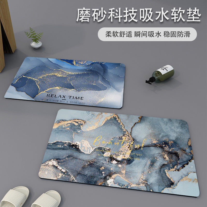 Soft diatom mud bathroom absorbent floor mat non-slip quick-drying foot mat toilet toilet door mat toilet carpet