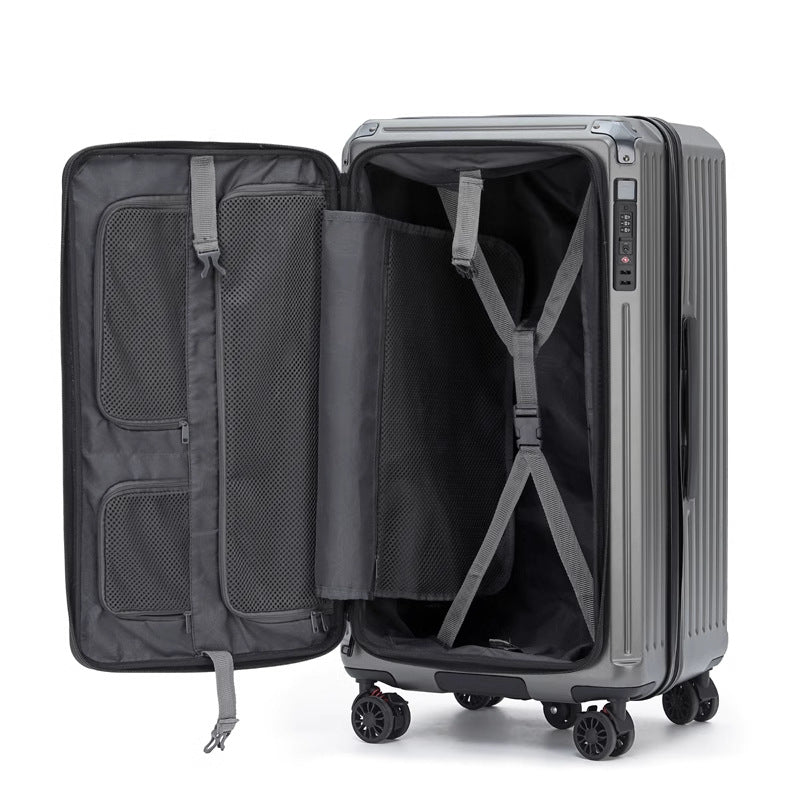 New side-open large-capacity suitcase, female password trolley case, male 20-inch 5-wheel suitcase, 32 expandable suitcase.