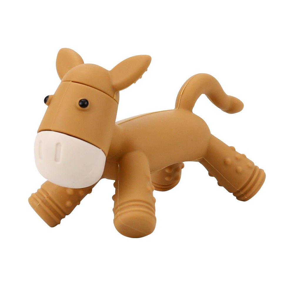 Cross-border baby lion bee toothpaste food grade silicone soothing molar stick baby grasping teething toothpaste toy