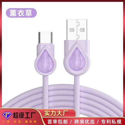 New liquid silicone macaron color 2.5a fast charging cable, compatible with apple, huawei, and android phones