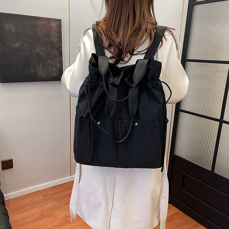 New backpack, cloud bag, drawstring model, multi-functional shoulder tote bag, travel bag, lightweight model, large-capacity women's bag.