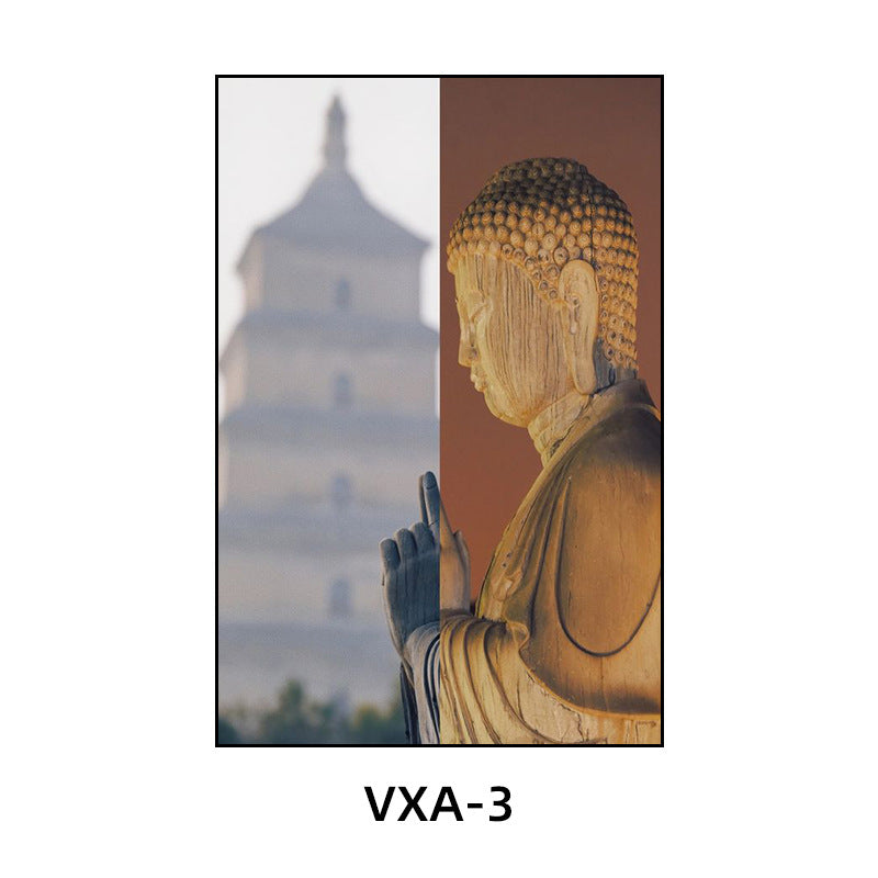 陕西装饰画西安长安古城风景建筑面馆挂画美食餐厅饭店包厢壁画