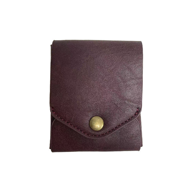 Retro accent men and women can use wallets with bullet pens, multi-functional change storage bags, simple and wear-resistant leather card bags