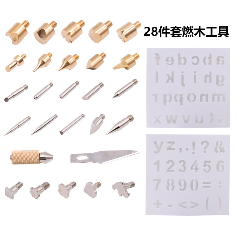 28-Piece set of engraving soldering iron head, heat transfer tool, soldering head DIY engraving tool, electric soldering iron head set wholesale