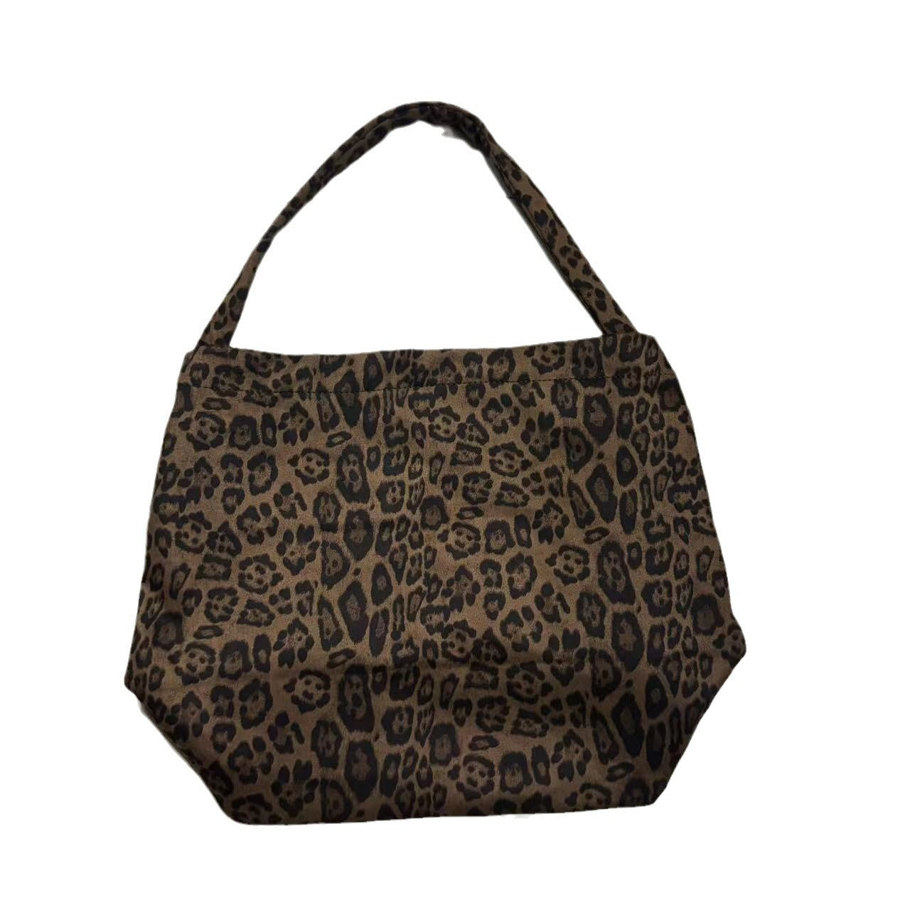 Bag diagonal span versatile women's fashion leopard print shoulder bag to work commuter underarm bag retro large capacity tote bag tide