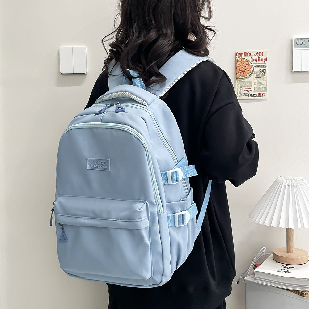 Cross-border hot-selling casual backpack nylon fabric wear-resistant large-capacity student schoolbag versatile backpack printed logo