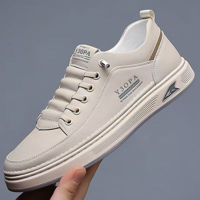 2025 spring new men's breathable white sneakers, trendy versatile chunky sole athletic shoes, casual skate shoes, fashion sneakers