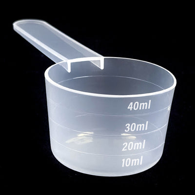 40ml facial mask spoon, clear plastic measuring spoon for feed, fertilizer, pesticide, laundry detergent powder, holds 40 grams of water