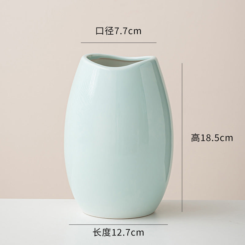 陶瓷花瓶套装摆件家居客厅插花现代花器三件套白色花瓶装饰摆设