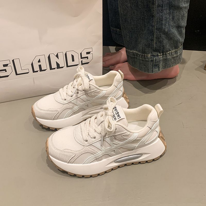 Dexun shoes women's 2025 spring and summer fashion versatile women's shoes summer mesh shoes women's breathable mesh Forrest Gump shoes women's thick soles