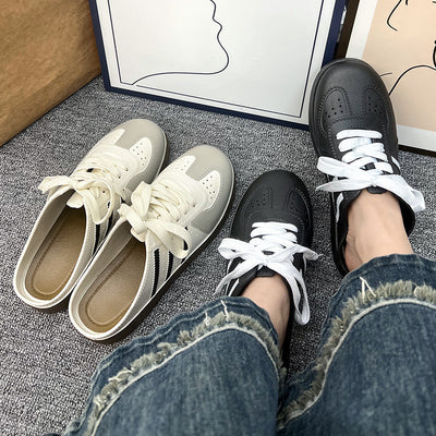 2025 spring/summer new collection: closed-toe loafers - stylish, minimalist, slip-on, korean-style flat rope-tie half shoes
