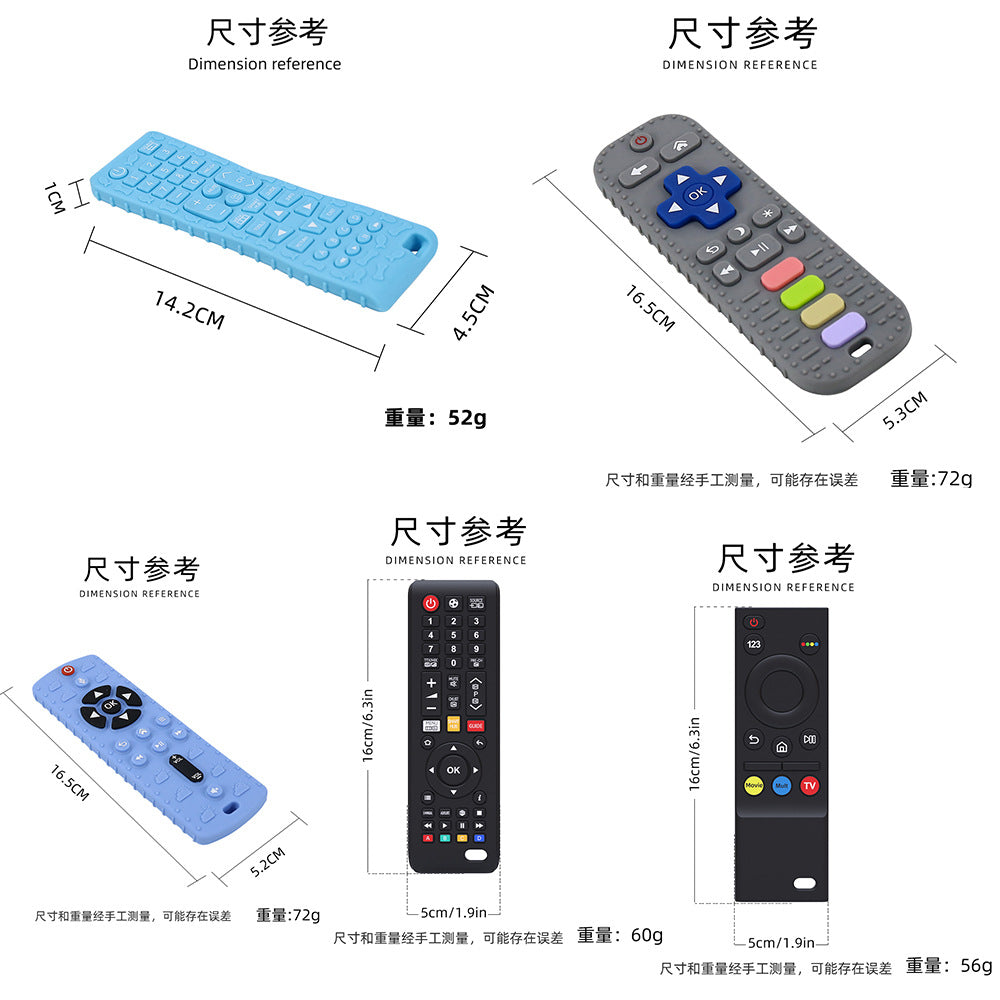 Cross-border silicone toothpaste baby food grade remote control toothpaste baby biting glue teething period molar stick toothpaste toy
