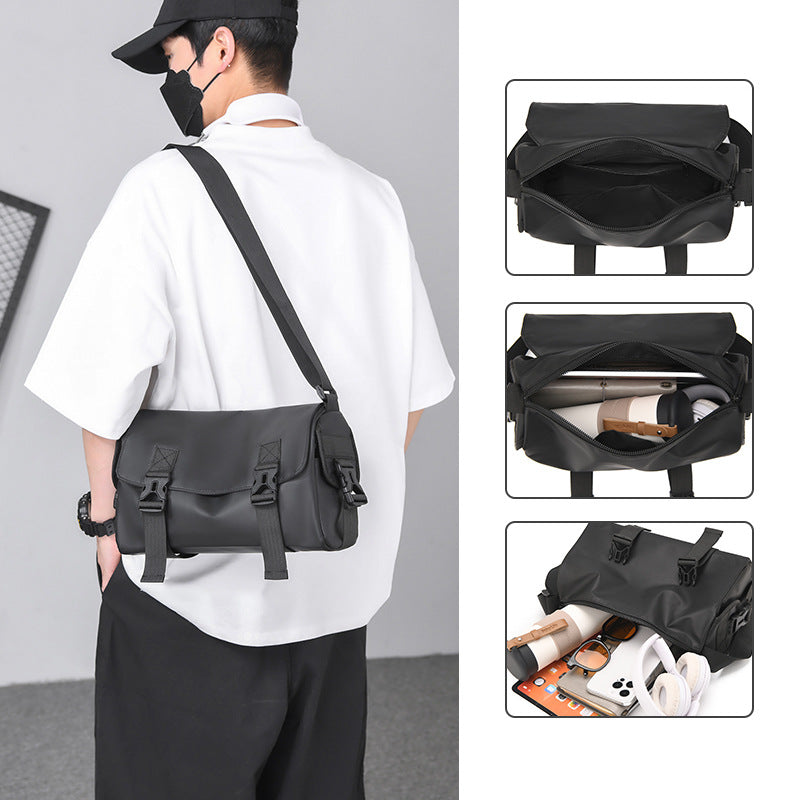 Cross-border wholesale crossbody shoulder bag trend new simple pu messenger bag casual Korean version of men's and women's fashion crossbody bag