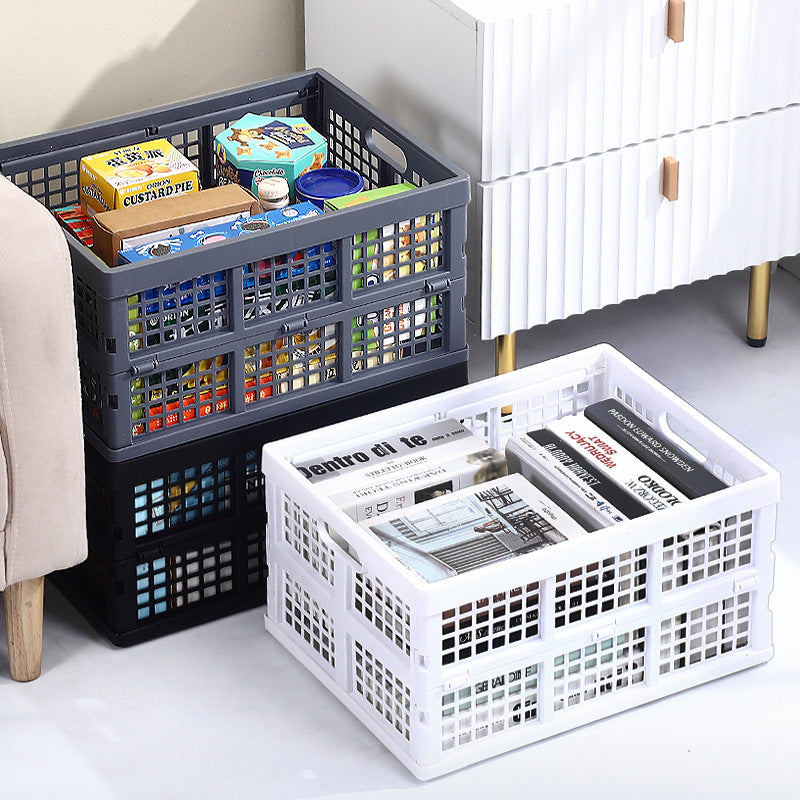 Plastic storage basket Creative foldable storage basket Car sundries storage box Hollow storage frame Storage basket