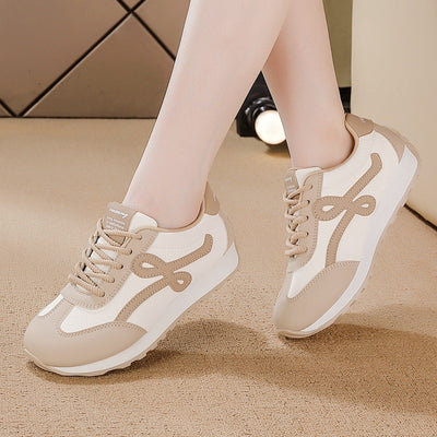 Women's casual leather sneakers - authentic spring/autumn new arrivals: soft sole, lightweight, breathable, non-slip, comfortable running shoes