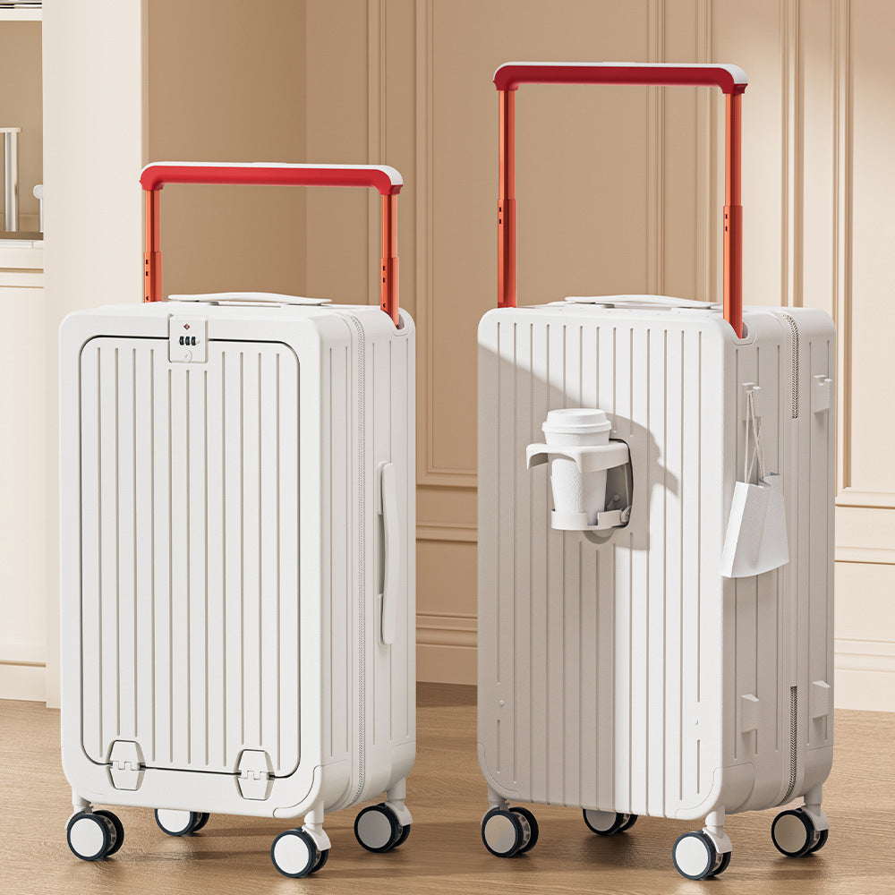 One-click front opening multi-function 20-inch boarding case bouncing wide tie rod suitcase 24-inch anti-drop universal wheel suitcase