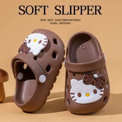 Eva kids' clogs - summer girls' indoor anti-slip leopard print kt cat slippers - toddler & big kids' beach sandals