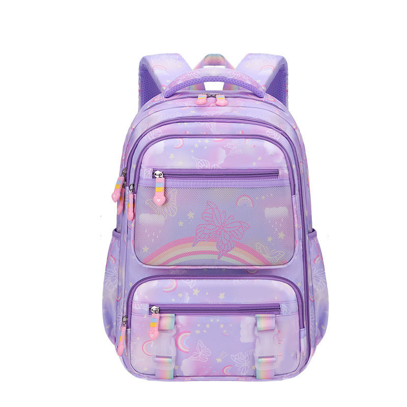 New Sweetheart Rainbow School Bag Refrigerator Open Door High-value Elementary School Backpack Anti-splashing Water Skin-friendly Student Bag