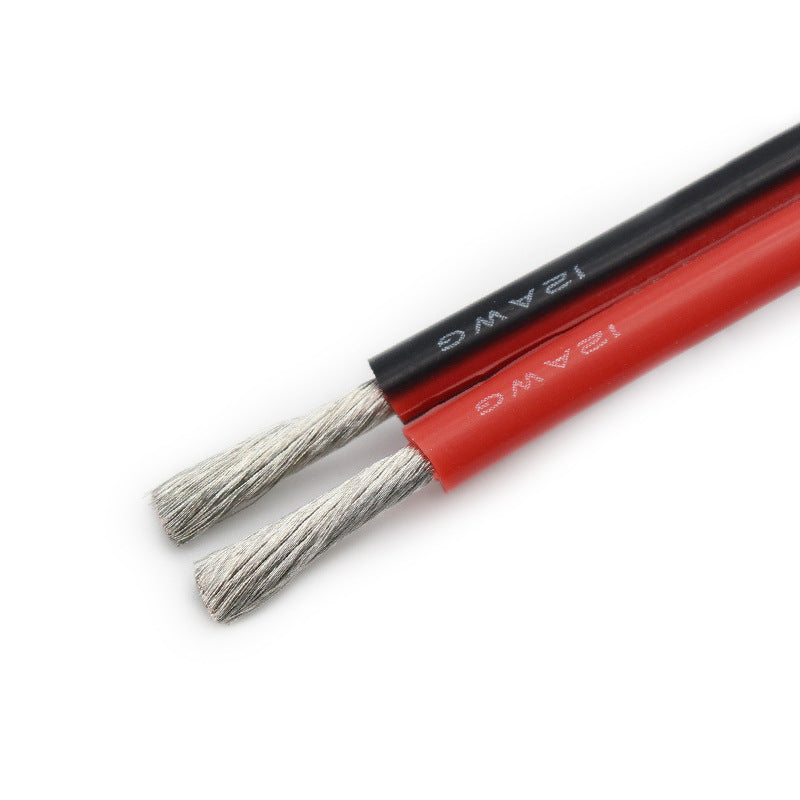 Customized high temperature resistant 200 degrees red and black parallel double parallel wire new energy model aircraft lithium battery electronic silicone power cord