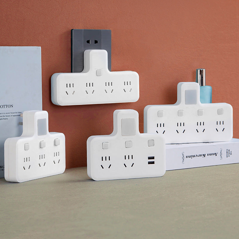 Yaqi Household Converter Socket Converter Travel All Copper One Turn Multi-purpose Hole Independent Switch Night Light Converter