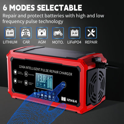 12v6a car and motorcycle battery charger 14.6v 12.6v lithium battery charger battery charger