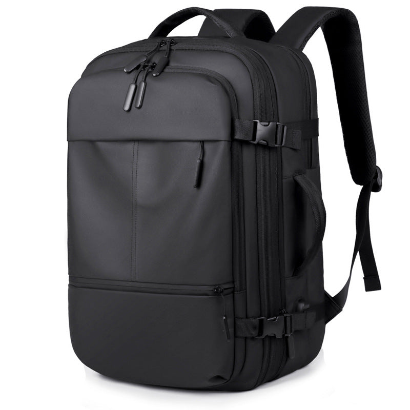 New large-capacity backpack business commuter outdoor travel bag solid color high-end multi-layer backpack computer bag