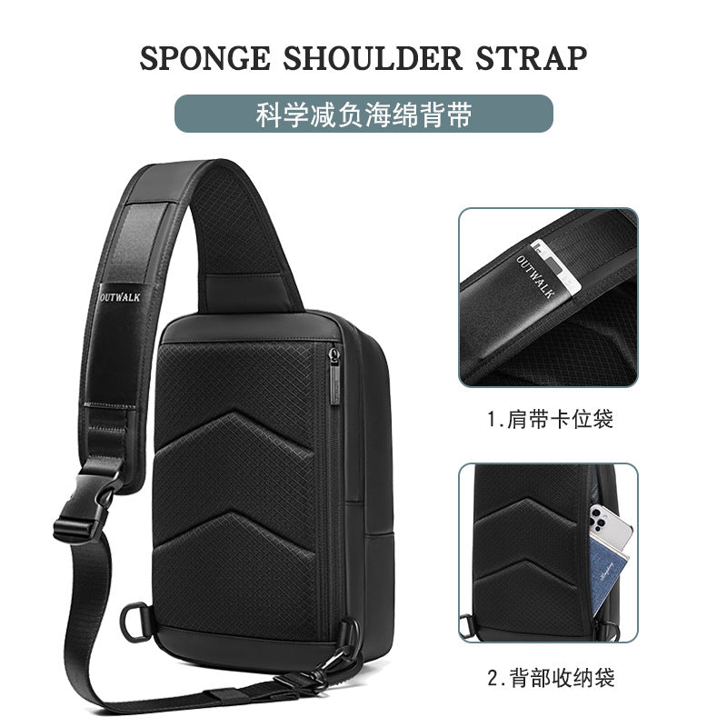 Customized shoulder bag men's satchel business small backpack multifunctional breast bag men's messenger bag chest bag