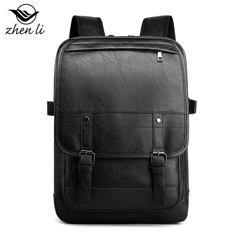 Cross-border batch casual backpack men's business PU business trip backpack fashionable simple large capacity computer bag