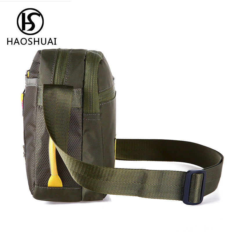 New trendy men's nylon shoulder bag messenger bag large capacity casual men's waterproof outdoor backpack men's bag