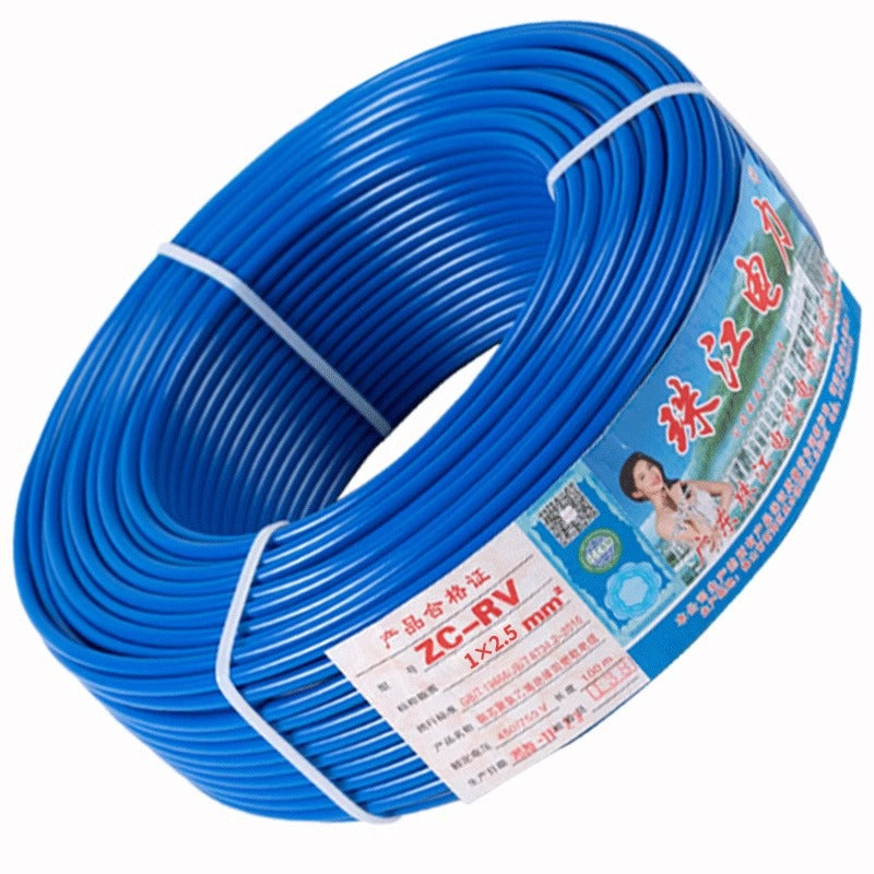 Official Pearl River Wire Copper Core National Standard RV1 1.5 2.5 4 6 10 Square Electronic Control Multi-strand Flexible Wire